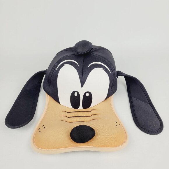 RARE Disney Parks Plush Pluto Character With Ears and Teeth Cap Hat Adult Size - Picture 5 of 11